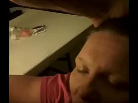 Cheating slutwife earns her shot of dope with clueless husband in room next to us