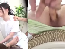 Newcomer masseuse girl gets anal orgasm from master’s fingers while massaging a client Part 1