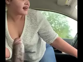 Pawg gets caught sucking bbc in public with her tits out. HOT