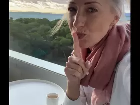I fingered myself to orgasm on a public hotel balcony in Mallorca!