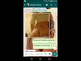Andrea is a friend from work, we talk on WhatsApp and I make her so horny, she tells me that she wants to see my cock ... she makes me a video call and she comes in minutes!
