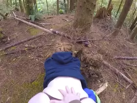 Big juicy ass teasing and fucked in the woods