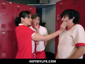Porky's Movie Parody - MILF Gym Teacher Double Penetration Threesome From Two h. Boys
