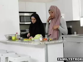Young Ebony Muslim Teen Milu Blaze Gets Fucked By Her Stepbrother Wearing Her Hijab