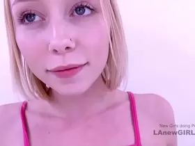 New cute blonde gets creampied at modeling audition